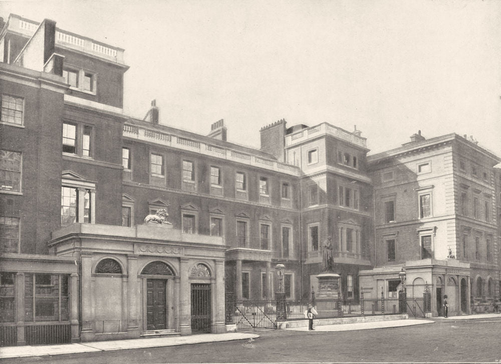 LONDON. Pall Mall- The War Office 1896 old antique vintage print picture